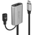 Pikkukuva 1 / 2: Lindy - USB-jatkokaapeli - USB-C (M) USB Type A:hen, DC-pistoke 3,5 x 1,35 mm (L) - USB 3.1 Gen 1 / Thunderbolt 3 - 5,0 m - pyöreä, aktiivinen - Musta