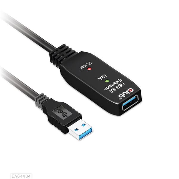 Club 3D - USB-förlängningskabel - USB Typ A (M) till USB Typ A (W) - USB 3.2 Gen 1 - 5,0 m - aktiv (CAC-1404)
