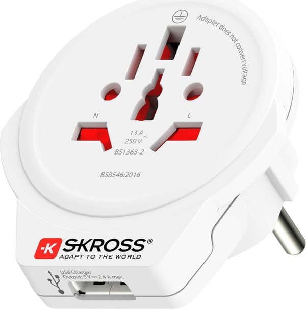 SKROSS World to Europe USB-matkapistoke, valkoinen (00217668)