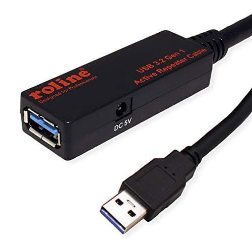 ROLINE USB 3.2 Gen 1 aktiv repeaterkabel, svart, 20 m
