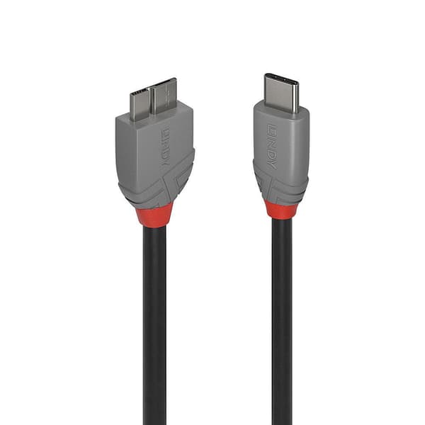 Lindy 0,5 m USB 3.2 Type C - Micro-B -kaapeli, Anthra Line (36620)