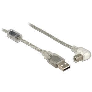 DeLOCK - USB-kaapeli - USB (M) USB-tyyppiin B, 4-nastainen (M) - 50 cm - 90 asteen liitin - läpinäkyvä (84811)