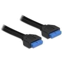 DeLOCK USB3.0-stifthuvud - USB-kabel - 19-stift USB3.0 hanhuvud (F) - 19-stift USB3.0 hanhuvud (F) - 45 cm (USB3.0) - Svart (83124)