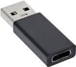 InLine - USB-adapter - USB Typ A (M) till USB-C (W) - USB 3.1 Gen 1 - 0,9 A - Svart (35810)