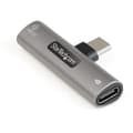 Miniatyrbillede 1 af 7: StarTech USB C-lyd- og opladningsadapter, USB-C-lydadapter med USB-C-lydhovedtelefon-/headset-port og 60W USB Type-C strømforsynings-gennemgangsoplade