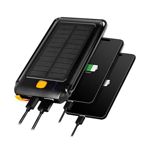 LogiLink Mobile ekstra batteri med solcelle, 10.000 mAh, sort med indbygget LED lommelygte, med foldbart stativ, - 1 stk (PA0273)