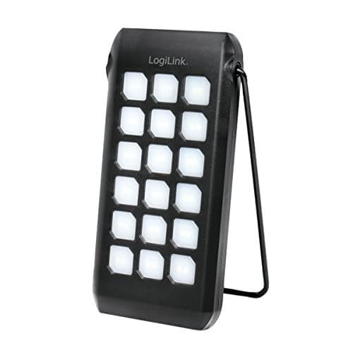 LogiLink Mobile ekstra batteri med solcelle, 10.000 mAh, sort med indbygget LED lommelygte, med foldbart stativ, - 1 stk (PA0273)