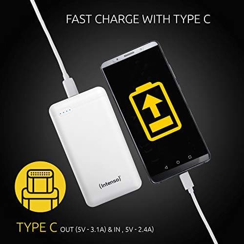 Intenso XS20000 - Powerbank - 20000 mAh - 3,1 A - 2 udgangsporte (USB, USB-C) - hvid (7313552)