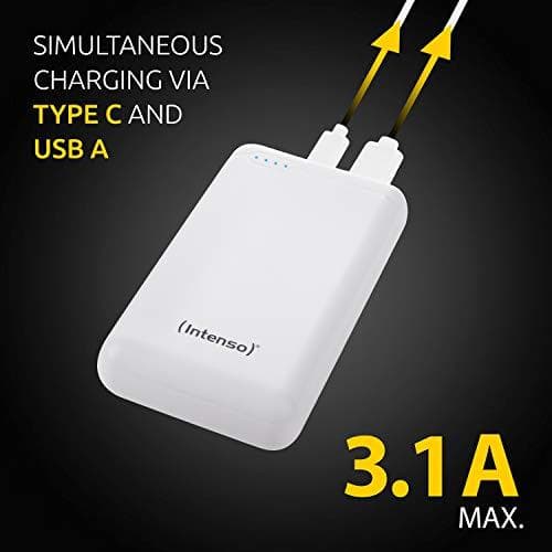 Intenso XS20000 - Powerbank - 20000 mAh - 3,1 A - 2 udgangsporte (USB, USB-C) - hvid (7313552)