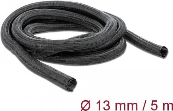 DeLOCK Braided Sleeving självstängande - Flätad sleeving - 5,0m - Svart (18909)