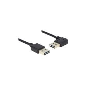 DeLOCK EASY-USB - USB-kaapeli - USB-tyyppi A, 4-nastainen (M) - USB-tyyppi A, 4-nastainen (M) - 5,0 m (USB/USB2.0) - 90 asteen liitin - musta (83467)