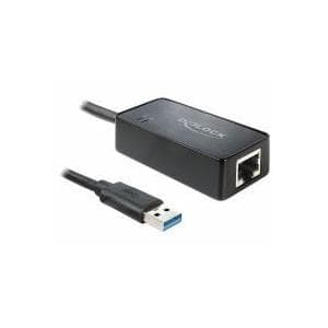 DeLock Adapter USB 3.0 > Gigabit LAN 10/100/1000 Mb/s - Netværksadapter - USB 3.0 - Gigabit Ethernet Sort