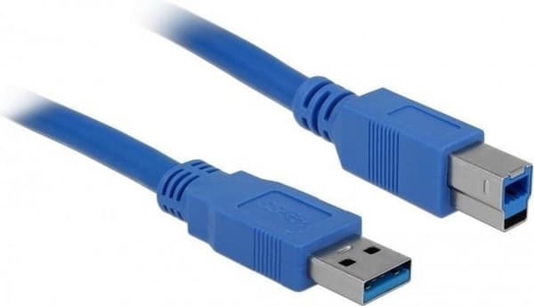 S-Impuls USB till USB-B-kabel - USB3.0 - upp till 2A / blå - 0,50 meter