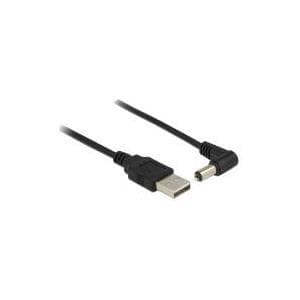 DeLOCK - Strømkabel - 4-benet USB Type A-stik (kun strøm) (M) - DC-stik 5,5 mm (ID: 2,1 mm) (M) - 1,5 m - 90 graders stik (83578)