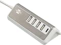 Miniatyrbillede 1 af 6: brennenstuhl®Estilo USB-oplader med hurtigopladningsfunktion / multi-USB ladestation med rustfri ståloverflade og 1,5m tekstilkabel (4x USB-A ladestik