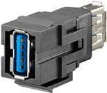 Rutenbeck KMK-USB 3.0 sw USB keystone til montering af adapter KMK-MA Up,17010660 (17010660)