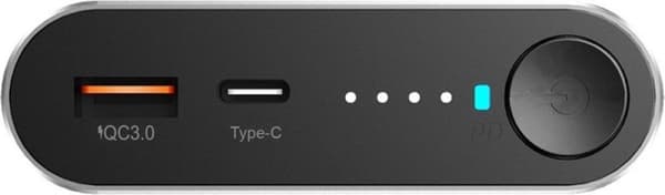 RealPower PB-20000 PD Pro 20.000 mAh powerbank med USB-C PD 100W og USB Quick Charge 3.0 65W sølv/aluminium