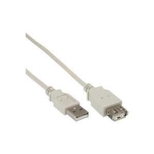 InLine USB 2.0-förlängning, M/F typ A, beige - 5m (34605X)