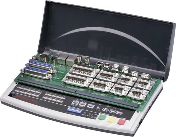 VOLTCRAFT CT-7 kaapelitesteri Soveltuu 9-, 15-, 25-nastaisille SUB-D-, 15-nastaisille SUB-HD-, Centronics-, USB A + B-, IEEE 1394-, BN-liittimille