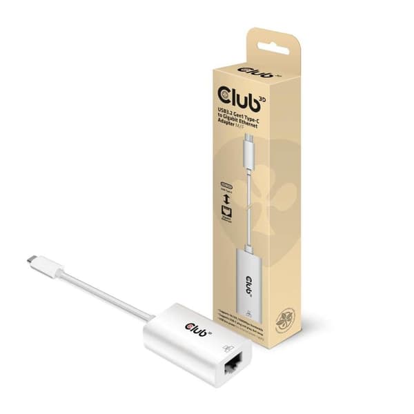 Club 3D CAC-1519 - Nätverksadapter - USB-C 3.2 Gen 1 - Gigabit Ethernet