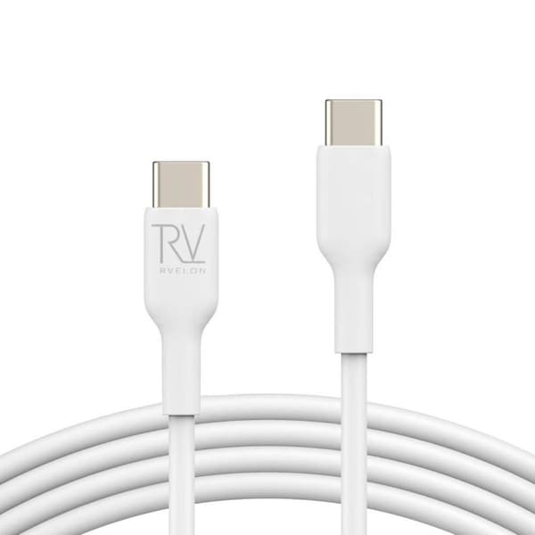Rvelon USB-C till USB-C Kabel 1m - Vit