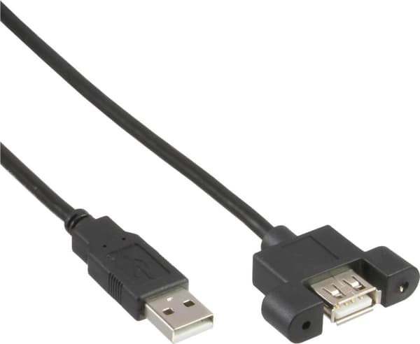 InLine - USB forlængerkabel - USB (M) til USB (W) Skrubar - USB2.0 - 60 cm - Sort (pakke med 120) (B-33440E)