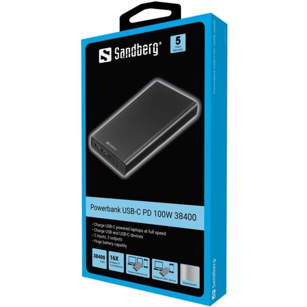 Sandberg powerbank USB-C PD 100W 38400