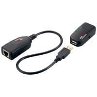 LogiLink USB 2.0 förlängningssats, tvinnat par, svart Anslutning: USB-A-kontakt - RJ45-koppling, förlängning upp till (UA0178)