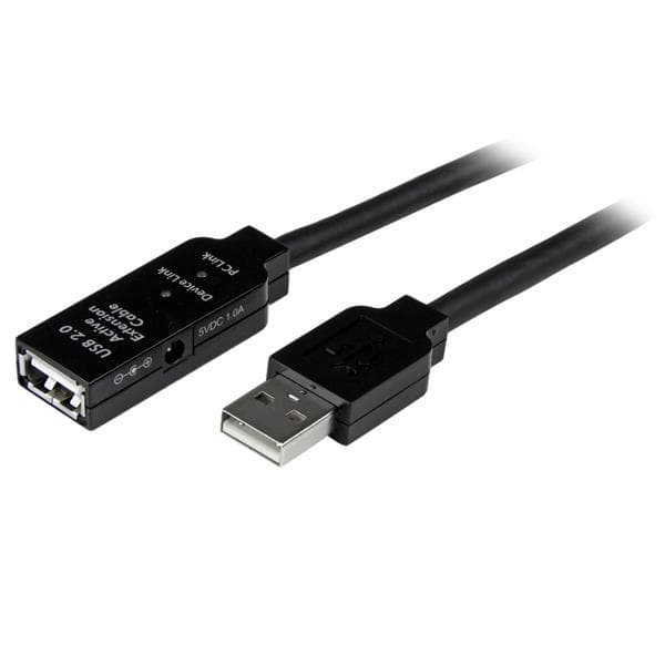 StarTech.com 15 m USB 2.0 -toistinkaapeli, aktiivinen USB-jatkokaapeli signaalivahvistimella, 1 x USB-uros / 1 x USB-naaras