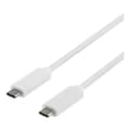 Miniatyrbild 2 av 3: Deltaco USB-kabel USB-C till USB-C 2A, 0,5 m - Vit