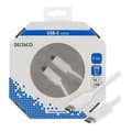 Miniatyrbild 1 av 3: Deltaco USB-kabel USB-C till USB-C 2A, 0,5 m - Vit