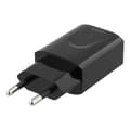 Miniatyrbild 2 av 3: DELTACO väggladdare 100-240 V till 5 V USB, 2,4 A, 12 W, 1x USB-A port, vit påse, svart