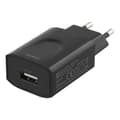 Miniatyrbild 1 av 3: DELTACO väggladdare 100-240 V till 5 V USB, 2,4 A, 12 W, 1x USB-A port, vit påse, svart