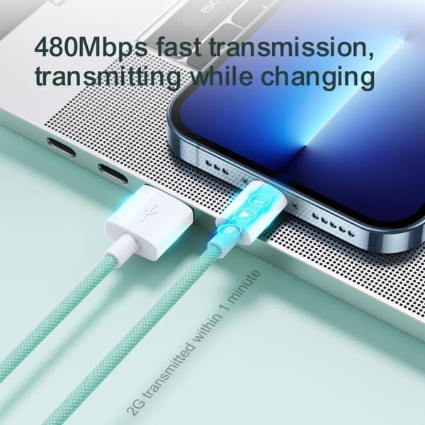 SiGN Boost USB-A till USB-C Kabel, 3A, 2m - Rosa