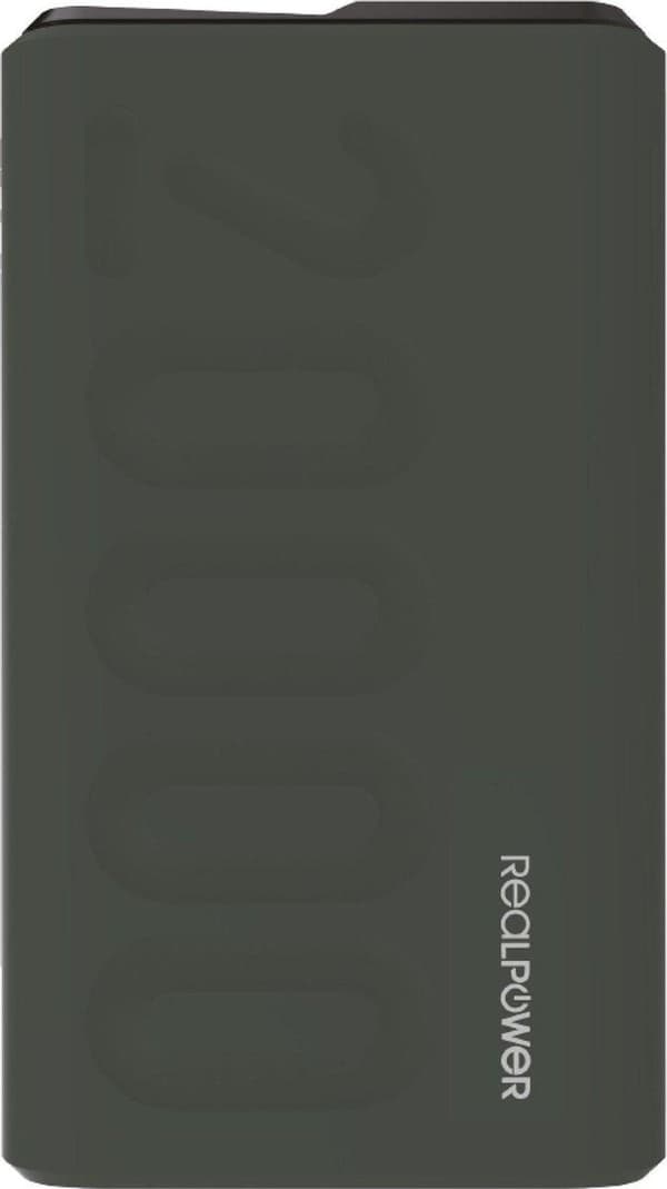 RealPower - PB-20000 PD+ Grøn - 20.000 mAh Powerbank med USB-C Power Delivery til hurtig opladning med display - Grøn