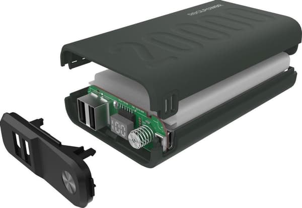 RealPower - PB-20000 PD+ Grøn - 20.000 mAh Powerbank med USB-C Power Delivery til hurtig opladning med display - Grøn