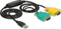 Miniatyrbild 1 av 8: DeLOCK USB-A (m) till 2x 9-stift SUB-D med skruvar (m) seriell RS232-adapter / FTDI-chip - 1,5 meter