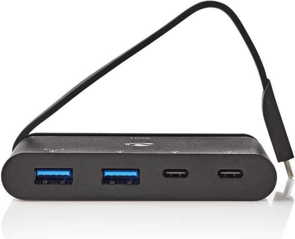 Nedis USB-adapter | USB 3.2 Gen 2 | USB-C™ han | 2x USB-A / 2x USB-C™ | Forniklet | Sort | Boks