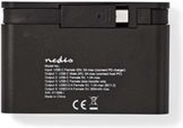Nedis USB-adapter | USB 3.2 Gen 2 | USB-C™ han | 2x USB-A / 2x USB-C™ | Forniklet | Sort | Boks