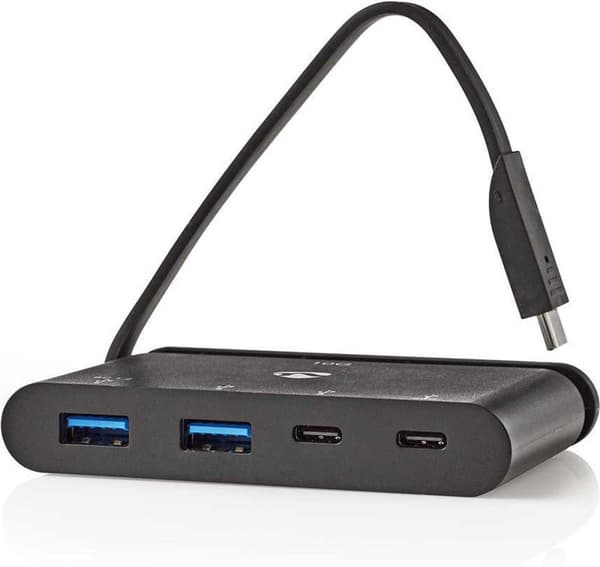 Nedis USB-adapter | USB 3.2 Gen 2 | USB-C™ han | 2x USB-A / 2x USB-C™ | Forniklet | Sort | Boks