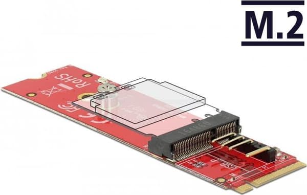 DeLOCK - Gränssnittsadapter - M.2 - PCIe - PCIe, USB Röd