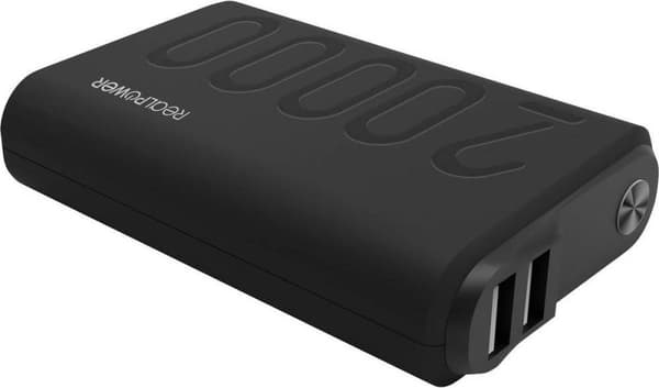 RealPower PB-20000 PD+ Svart 20 000 mAh Powerbank med USB-C Power Delivery för snabb laddning med display, svart Svart