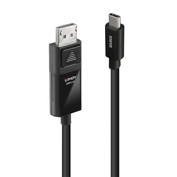 Lindy - USB/DisplayPort-kabel - USB-C (M) til DisplayPort (W) - DisplayPort 1,2 - 3 m - rund, understøtter 4K 60 Hz (3840 x 2160) - sort