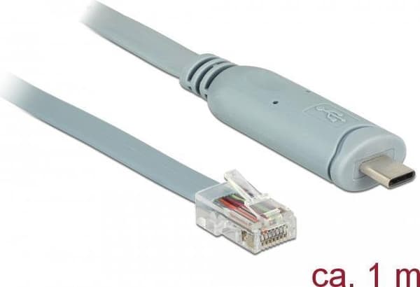 DeLock - Seriel adapter - USB-C - RS-232 x 1 - Grå (89893)