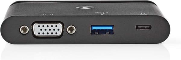 Nedis USB-adapter | USB 3.1 | USB-C™ hun | USB-A hun / USB-C™ hun / VGA hun 15p | Forniklet | Sort | Vinduesboks med Eurolås