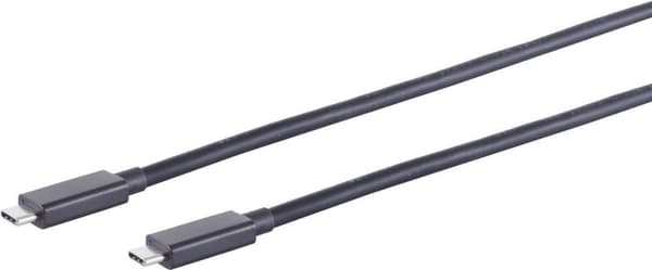 S/CONN maximal anslutning USB-C-anslutningskabel--USB-kabel typ C hane till typ C hane, 4.0 Gen 3x2, svart, 0,25m (13-65005)