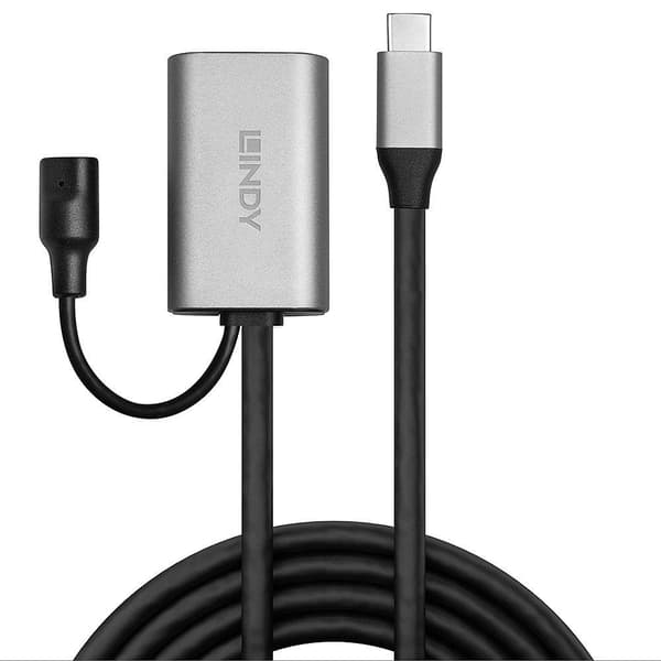 Lindy Active förlängningskabel - USB-förlängningskabel - USB-C (M) till DC-kontakt, USB-C (W) - Thunderbolt 3 / USB 3.0 / USB 3.1 Gen 1 - 5 m - aktiv