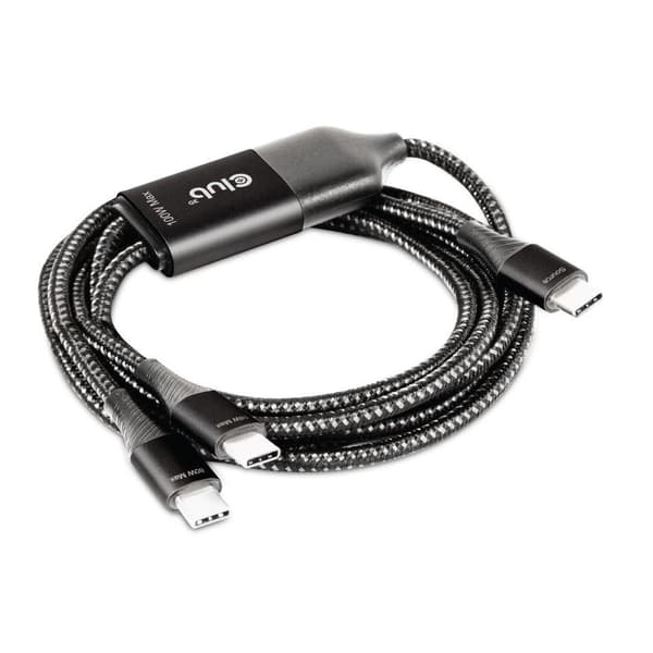 Club 3D - USB-kabel - USB-C (M) til USB-C (M) - 1,83 m - USB-drevet (100 W), understøtter Power Delivery 3.0, understøtter Power Delivery 2.0
