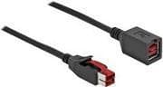 DeLOCK - PoweredUSB-jatkokaapeli - USB PlusPower (24 V) (M) USB PlusPoweriin (24 V) (W) 5,0 m - Musta (85989)