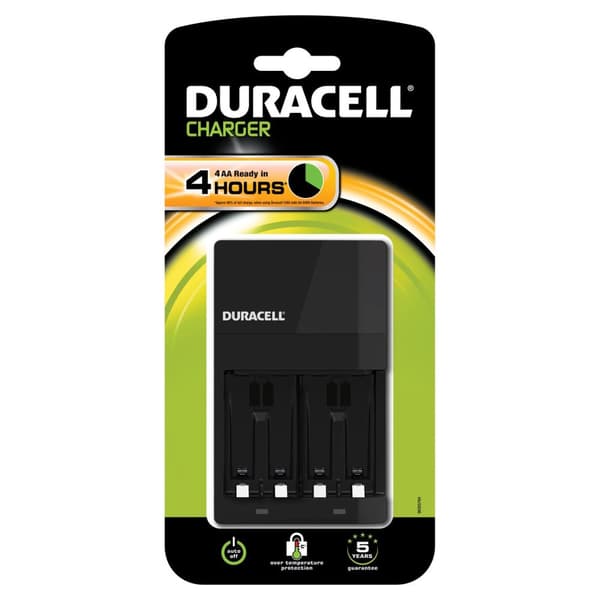 Duracell CEF 14 akkulaturi +2x AA musta